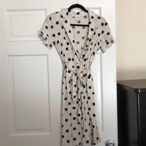Cream and black polka dot dress